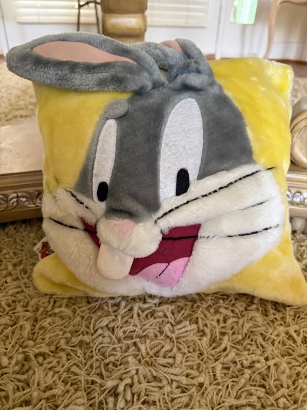 Bugs Bunny Plush Throw Pillow Warner Bros Looney Tunes Vintage 2000